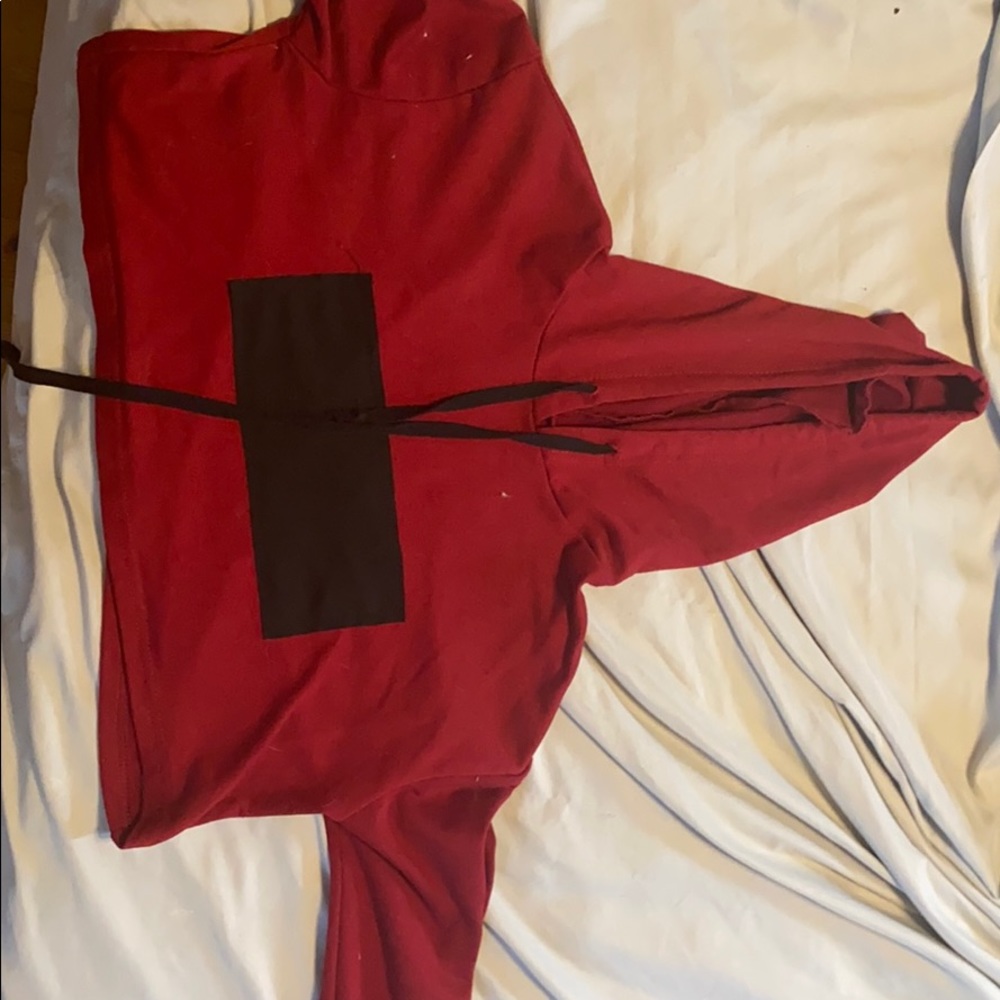 Red cropped hoodie